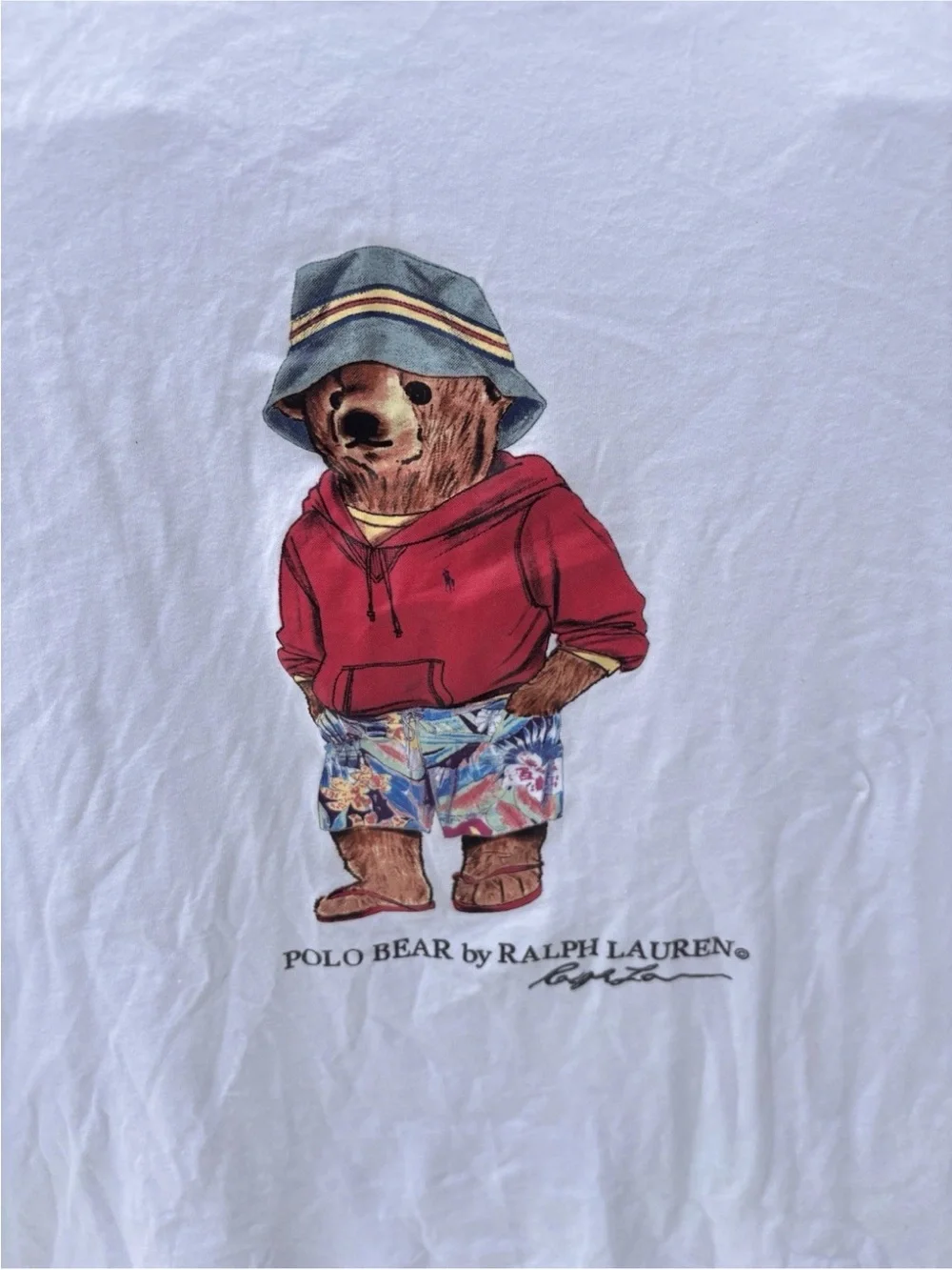 Ralph Lauren Kids White Polo Bear Graphic Tee